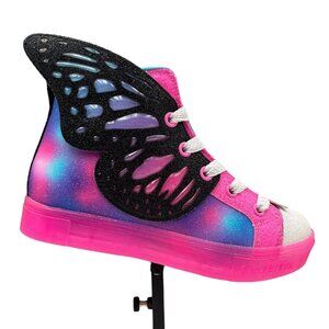Skechers Youth Girls Light-Up‎ Shoes Size 3Y Pink Multicolor Glitter High Top